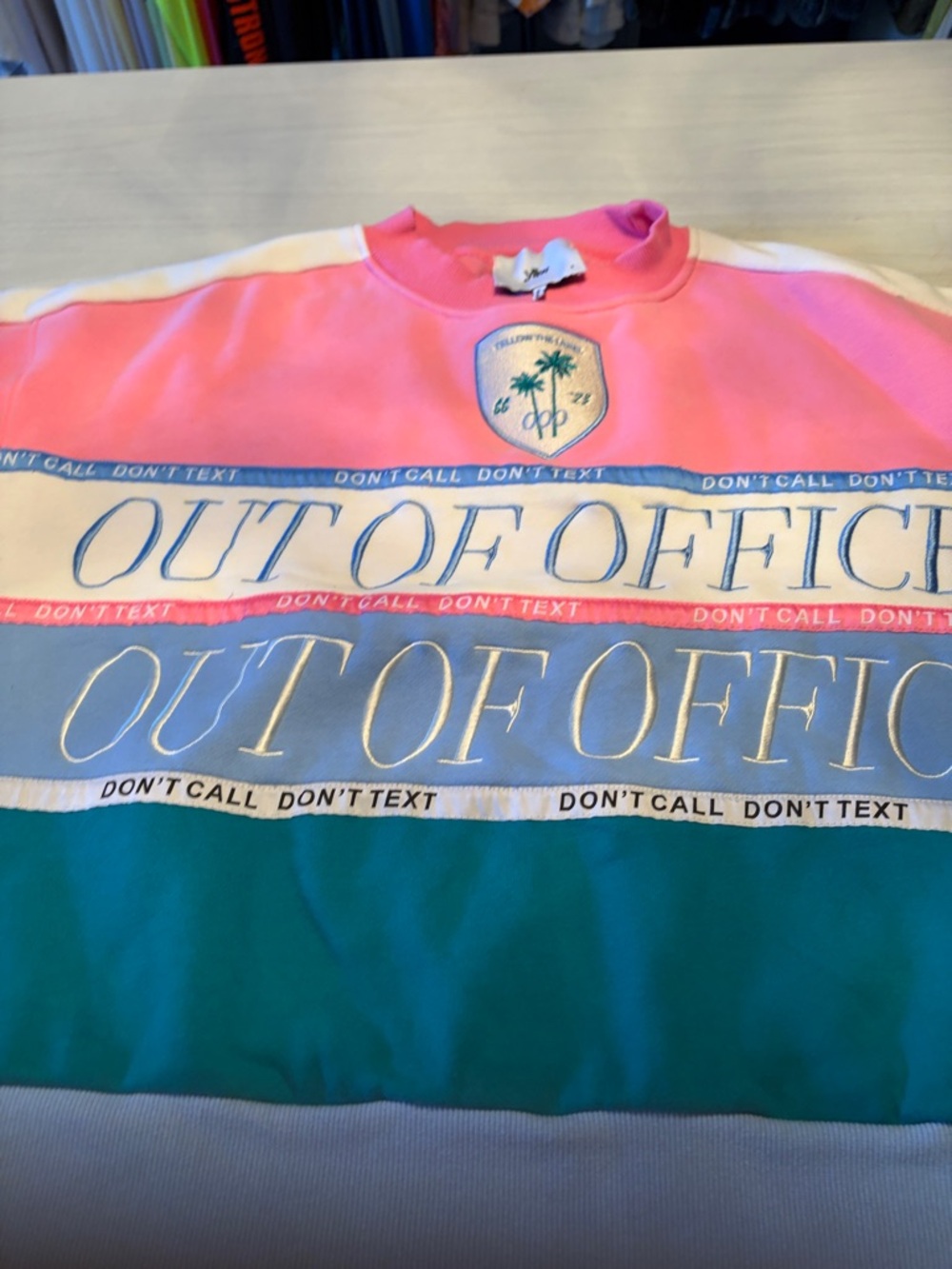 Colorblock 'Out of Office' Crewneck Sweatshirt by Yellow the Label - Picture 7 of 16